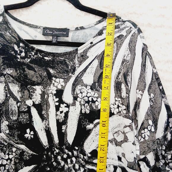 Tunic T-Shirt Size S Black White Daisy Artsy Whimsycore Minimal Soft Grunge Goth - Picture 4 of 10